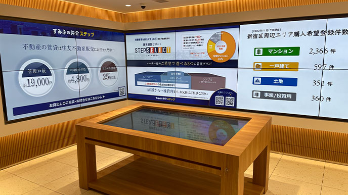 コンシェリア西新宿タワーズウエストの店頭パネル＆デジタルサイネージ